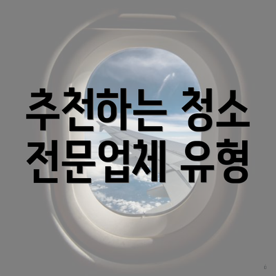 추천하는 청소 전문업체 유형