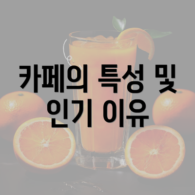 카페의 특성 및 인기 이유