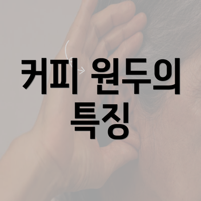 커피 원두의 특징