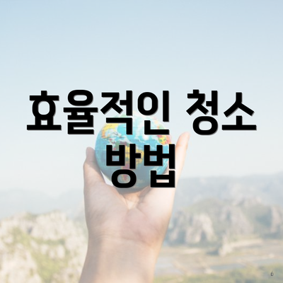 효율적인 청소 방법