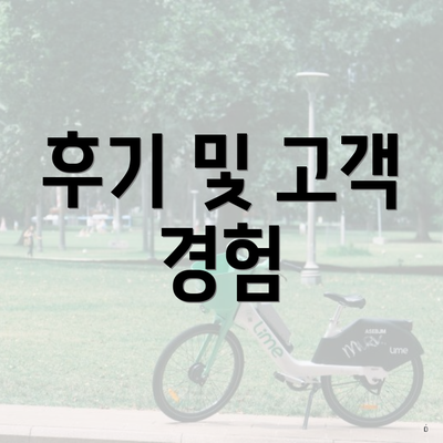 후기 및 고객 경험