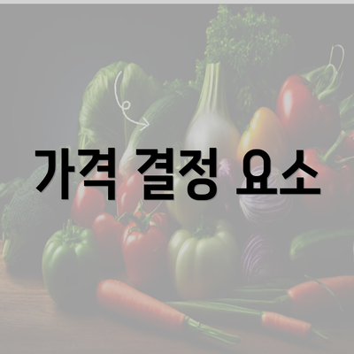 가격 결정 요소