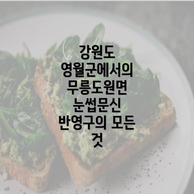 강원도 영월군에서의 무릉도원면 눈썹문신 반영구의 모든 것