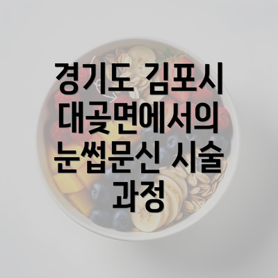 경기도 김포시 대곶면에서의 눈썹문신 시술 과정