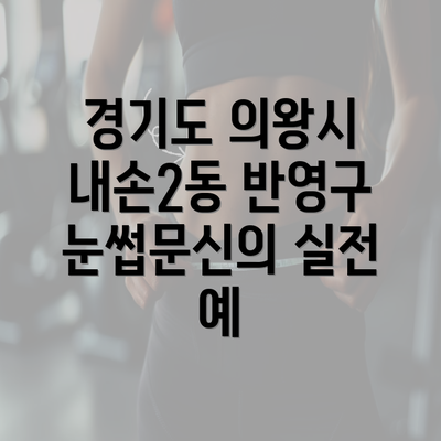 경기도 의왕시 내손2동 반영구 눈썹문신의 실전 예