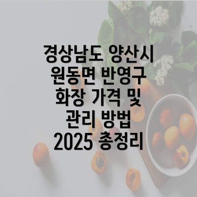 경상남도 양산시 원동면 반영구 화장 가격 및 관리 방법 2025 총정리