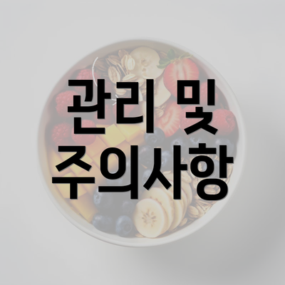 관리 및 주의사항