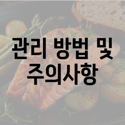 관리 방법 및 주의사항