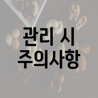 관리 시 주의사항