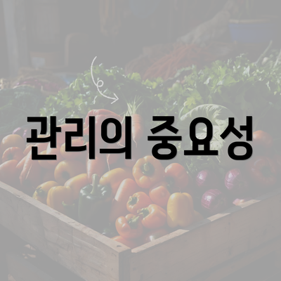 관리의 중요성