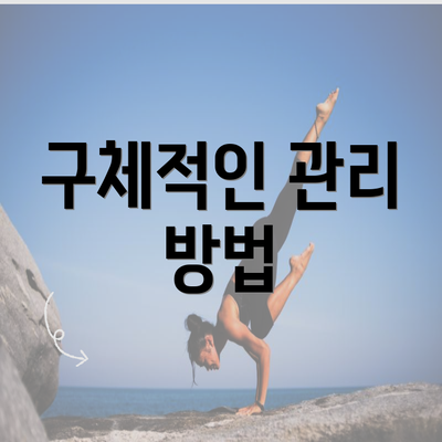 구체적인 관리 방법