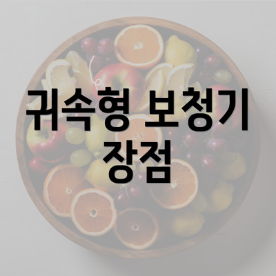 귀속형 보청기 장점