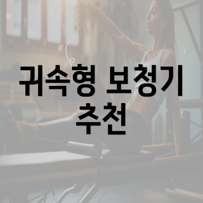 귀속형 보청기 추천