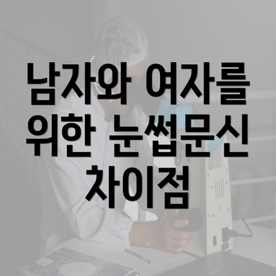 남자와 여자를 위한 눈썹문신 차이점