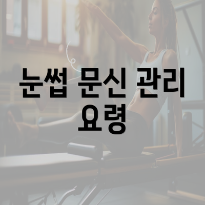 눈썹 문신 관리 요령