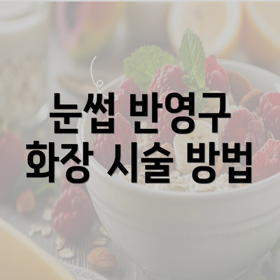 눈썹 반영구 화장 시술 방법