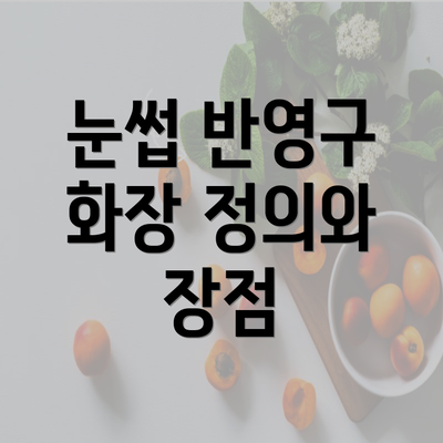 눈썹 반영구 화장 정의와 장점