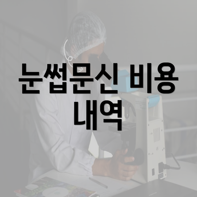 눈썹문신 비용 내역