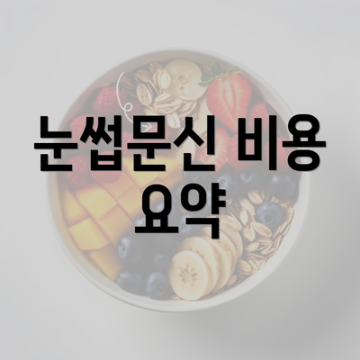 눈썹문신 비용 요약