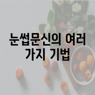 눈썹문신의 여러 가지 기법