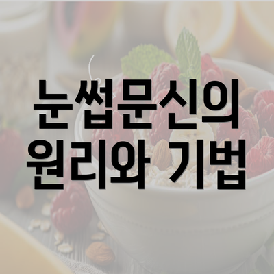 눈썹문신의 원리와 기법