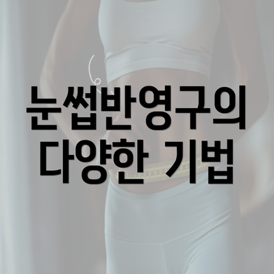 눈썹반영구의 다양한 기법