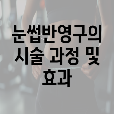 눈썹반영구의 시술 과정 및 효과