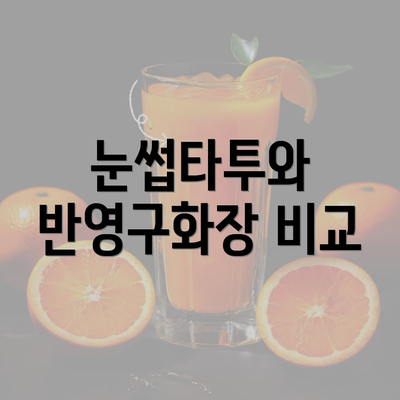 눈썹타투와 반영구화장 비교