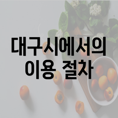 대구시에서의 이용 절차