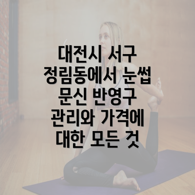 대전시 서구 정림동에서 눈썹 문신 반영구 관리와 가격에 대한 모든 것