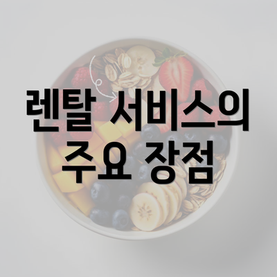 렌탈 서비스의 주요 장점