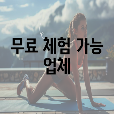 무료 체험 가능 업체