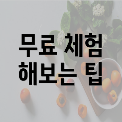 무료 체험 해보는 팁