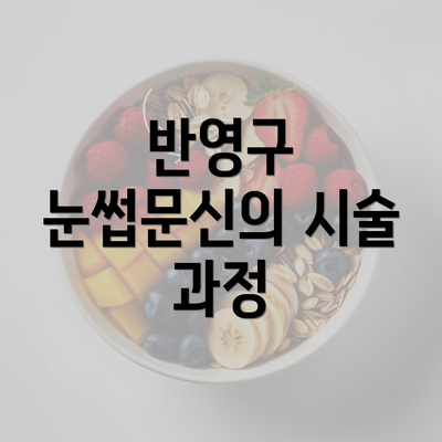 반영구 눈썹문신의 시술 과정