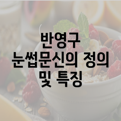 반영구 눈썹문신의 정의 및 특징