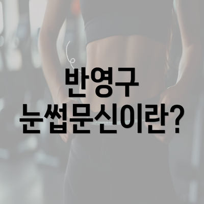 반영구 눈썹문신이란?