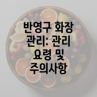 반영구 화장 관리: 관리 요령 및 주의사항