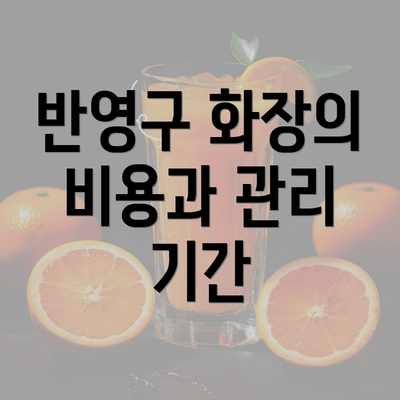 반영구 화장의 비용과 관리 기간