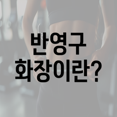 반영구 화장이란?