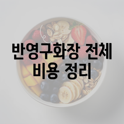 반영구화장 전체 비용 정리