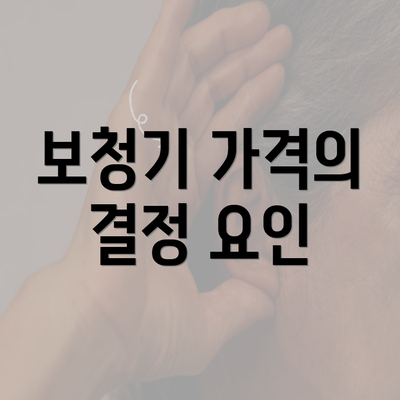 보청기 가격의 결정 요인