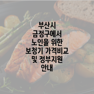 부산시 금정구에서 노인을 위한 보청기 가격비교 및 정부지원 안내