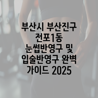 부산시 부산진구 전포1동 눈썹반영구 및 입술반영구 완벽 가이드 2025