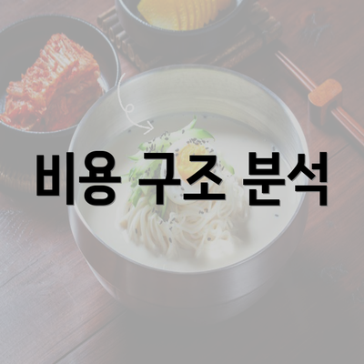 비용 구조 분석