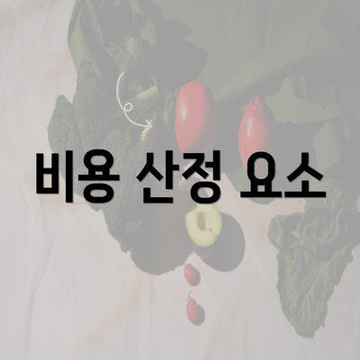 비용 산정 요소