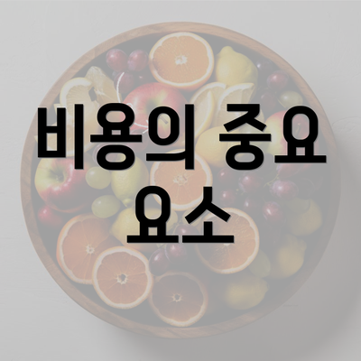 비용의 중요 요소