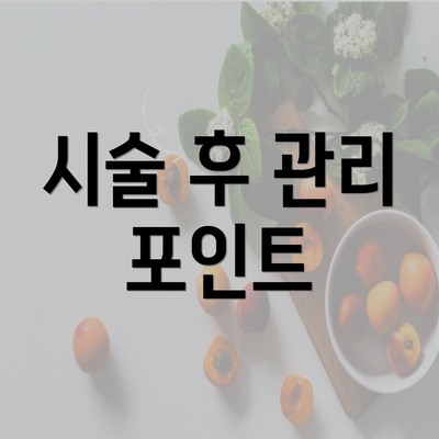 시술 후 관리 포인트