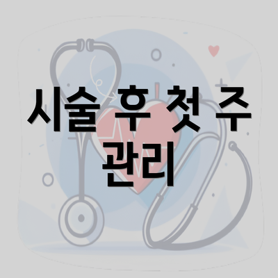 시술 후 첫 주 관리