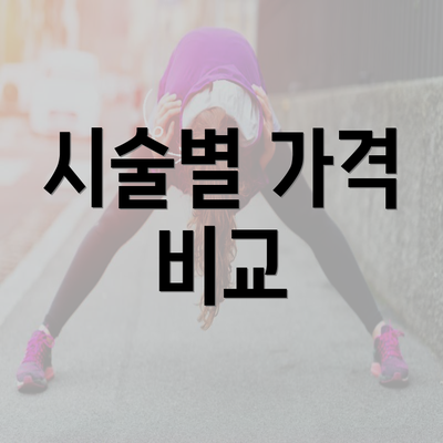 시술별 가격 비교