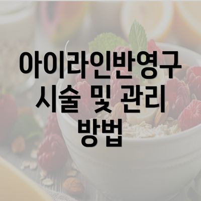 아이라인반영구 시술 및 관리 방법